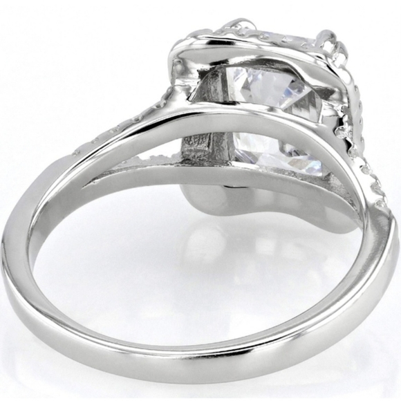 NIB AUTHENTIC GENUINE STERLING SILVER BELLA LUCE ENGAGEMENT WEDDING RING SIZE 6 - Picture 3 of 6